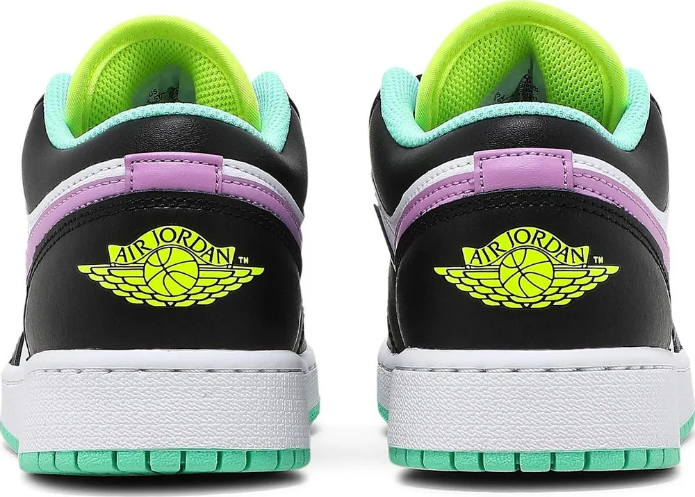 Air Jordan 1 Low 'Green Glow Violet Shock' (GS) (Size UK4.5/US5Y)