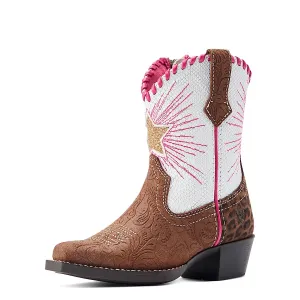 Ariat Child Heritage Star Brown Floral Emboss / Pearl Snake