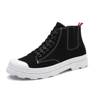 Autumn Korean-style Trend Versatile High-top Board Shoe Men Casual Leather Shoe Winter England Workwear Martin Ankle Boots