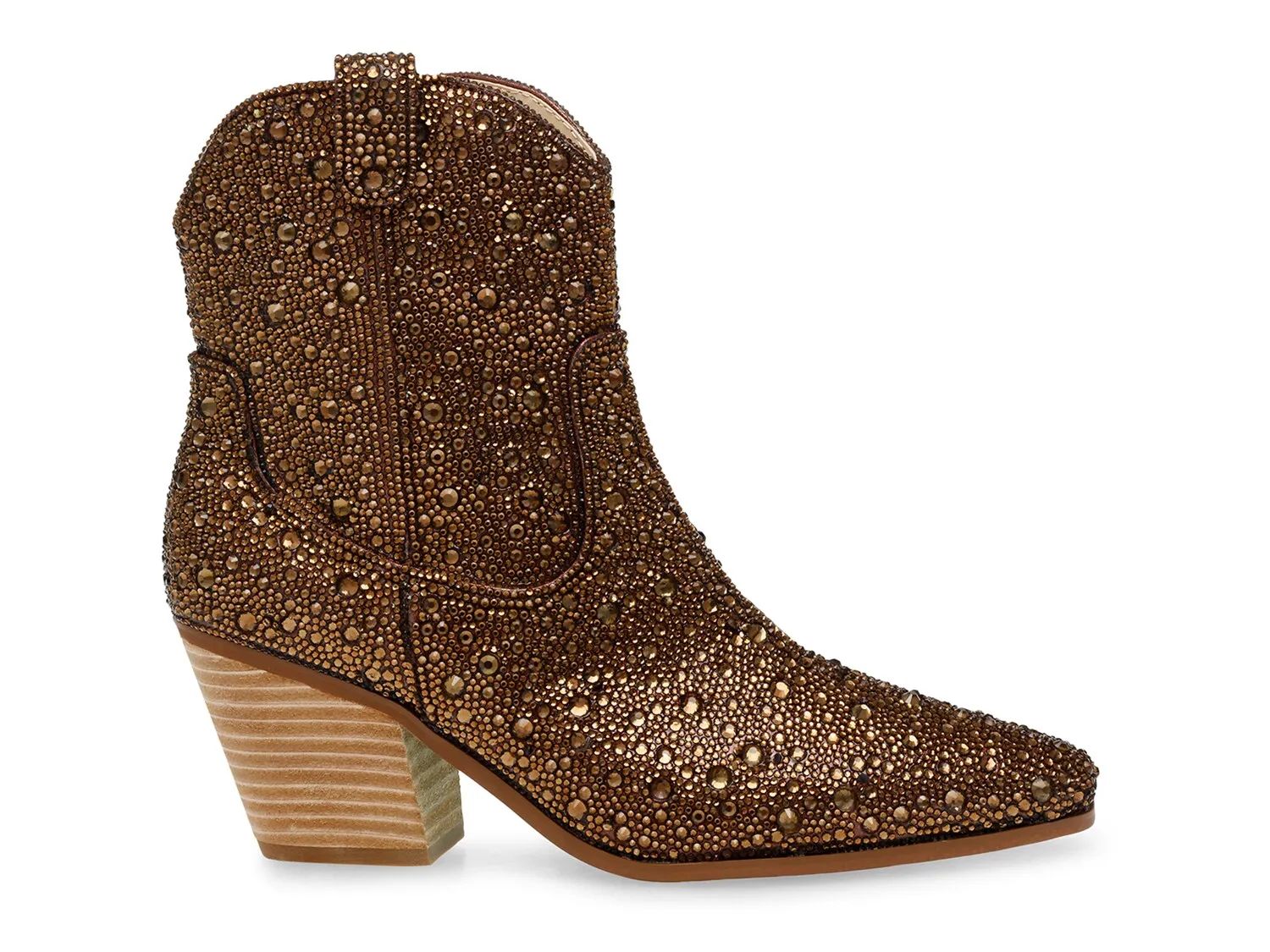 Betsey Johnson Emory Rhinestone Western Boots, Dark Brown