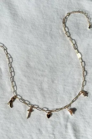 Boots & Pearl Charm Necklace