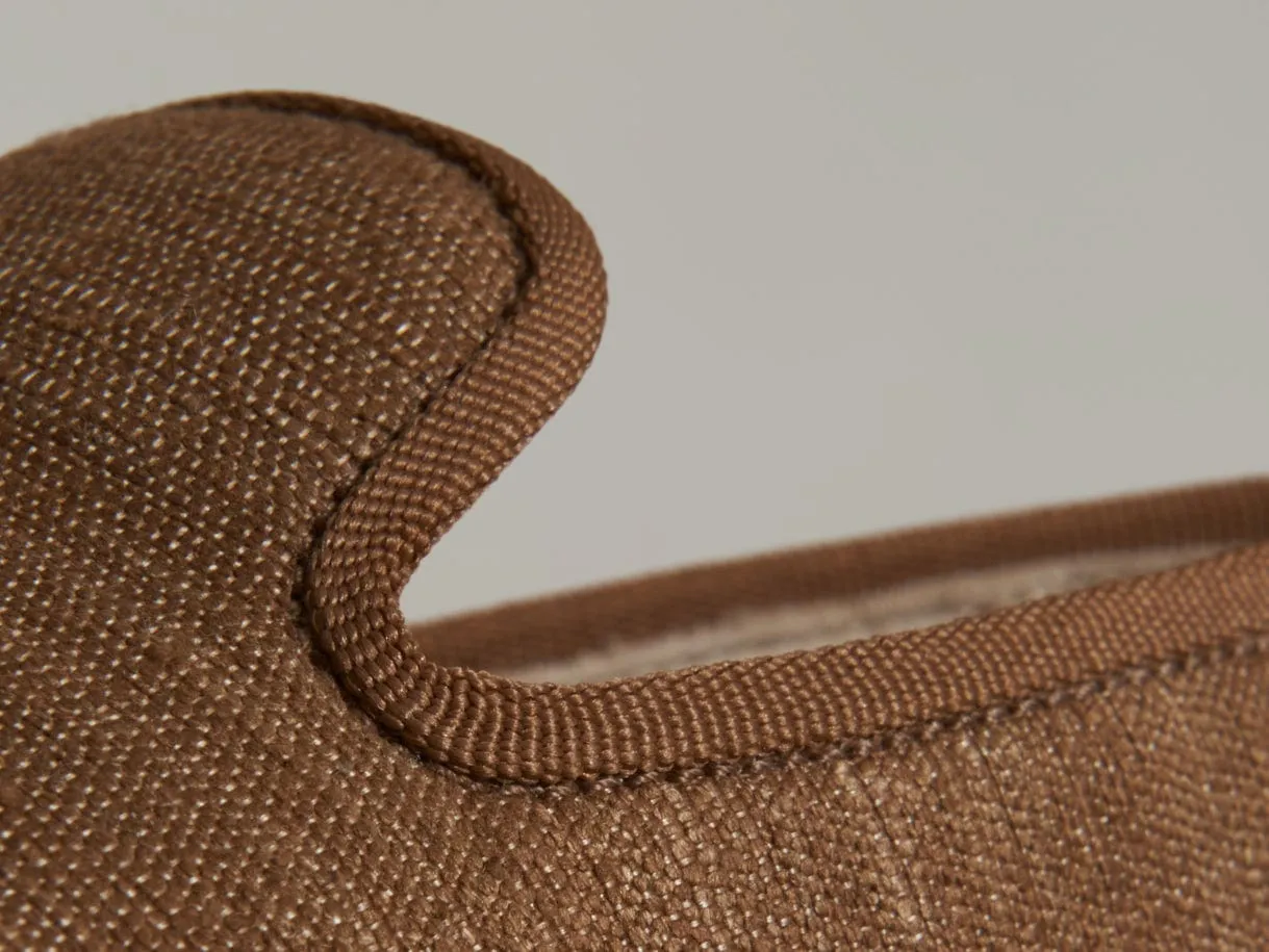 Fenice Loafers in Sirocco Silk and Gros Grain