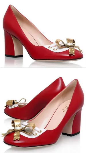 'Finnlay' Blocked Heel Pump-Red