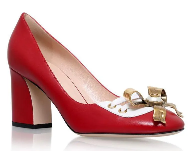 'Finnlay' Blocked Heel Pump-Red