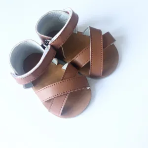 Helia Leather Children's Sandal - Tan