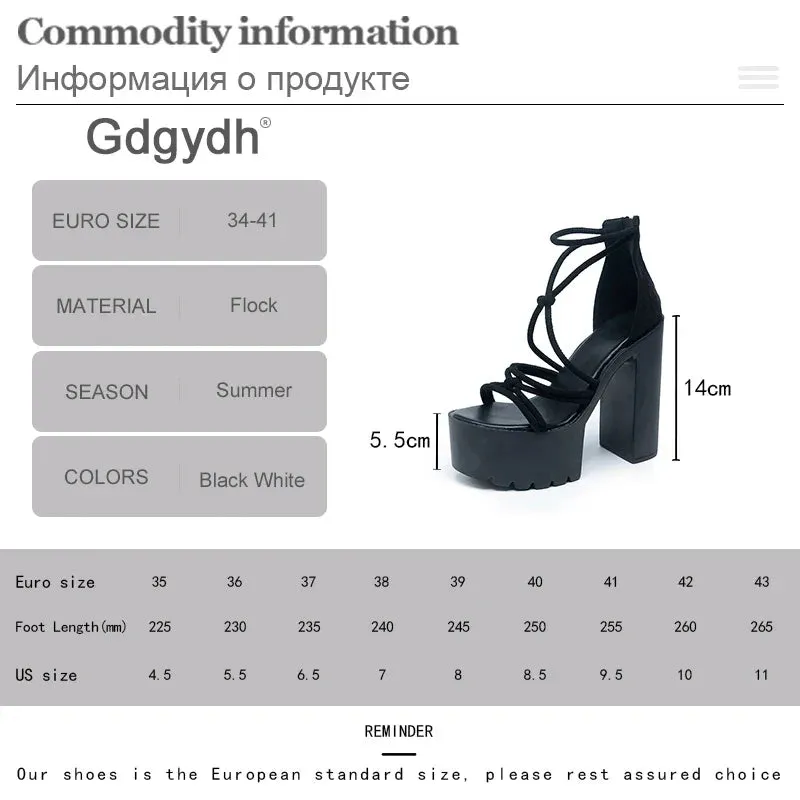 Joskaa 2024 New Chunky Sandals High Heels