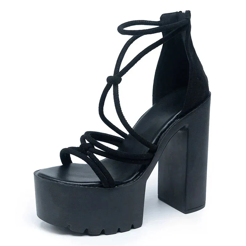 Joskaa 2024 New Chunky Sandals High Heels