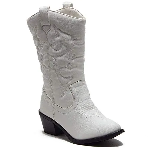 Little Kids' Girls Tall Stitched Western Cowboy Cowgirl Boots