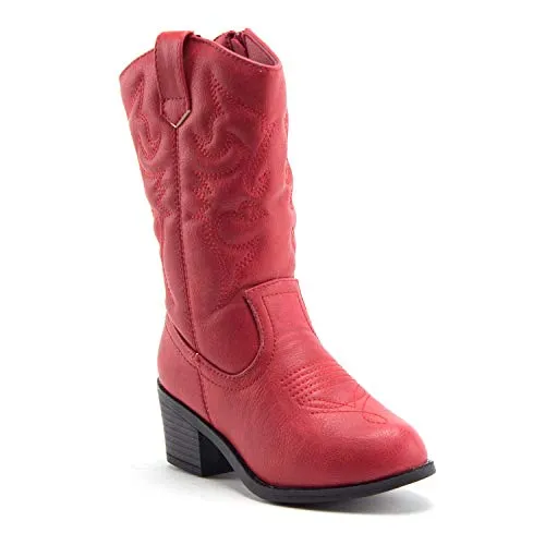 Little Kids' Girls Tall Stitched Western Cowboy Cowgirl Boots