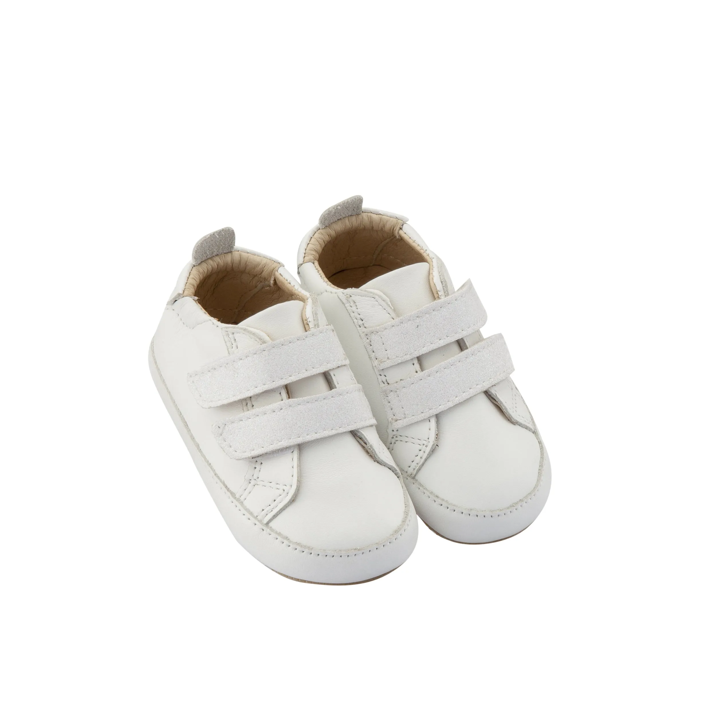 Old Soles Boy's and Girl's Bambini Glam First Walker Sneakers, White/Snow Glam