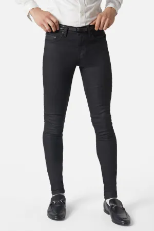 Skinny-Fit Black Wax Jean