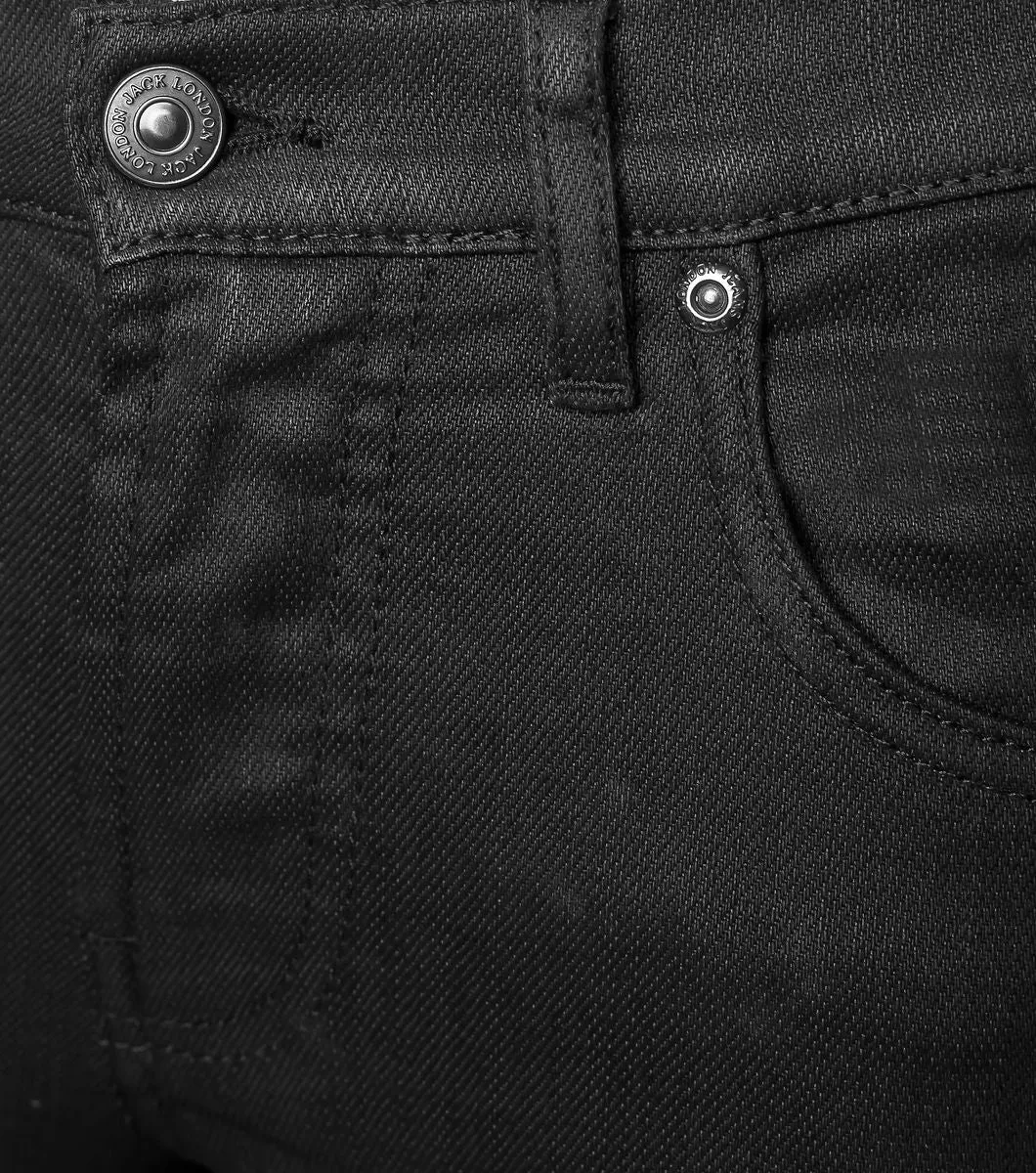 Skinny-Fit Black Wax Jean