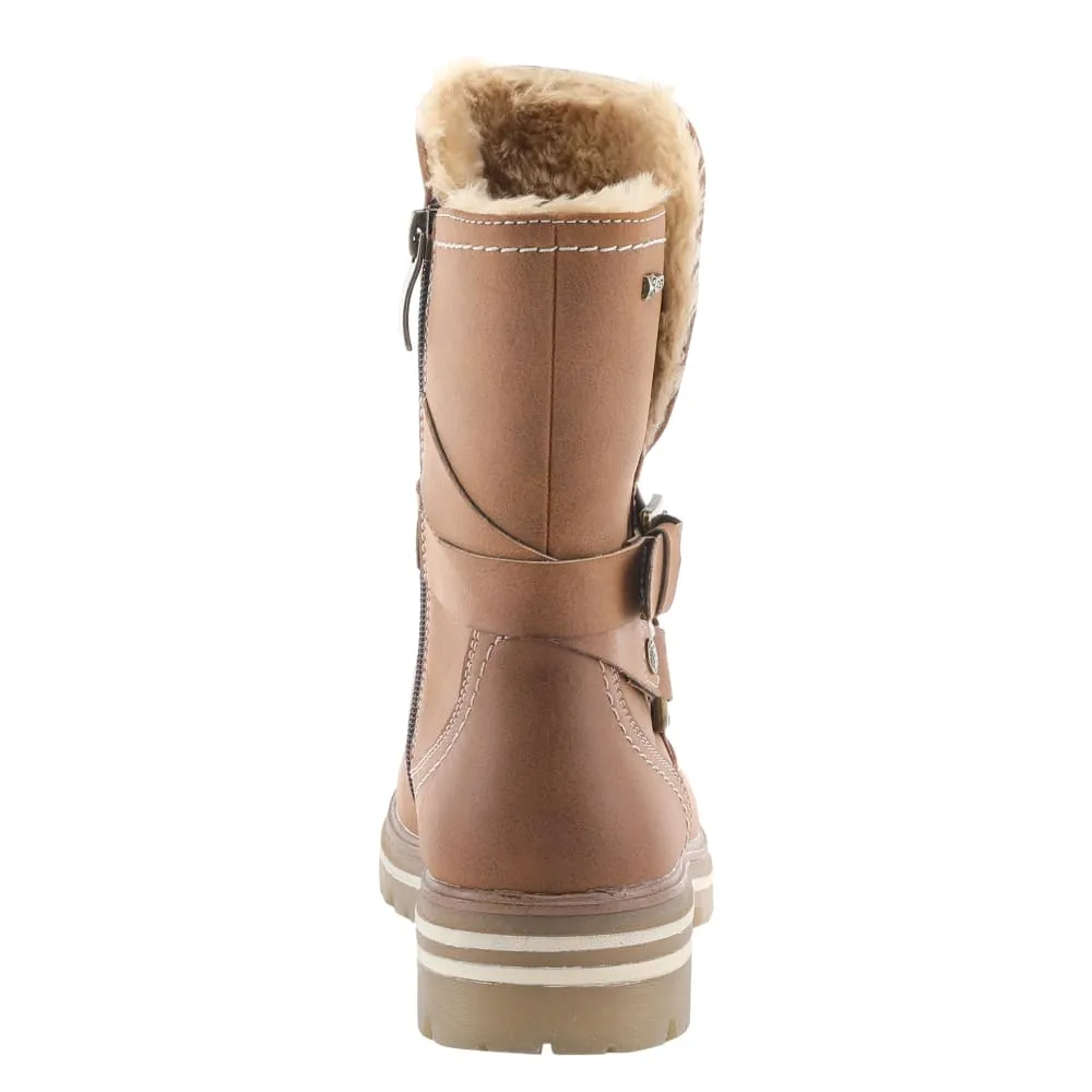 Spring Step Shoes Francala Women's Moto Chic Leather and Fur Boots