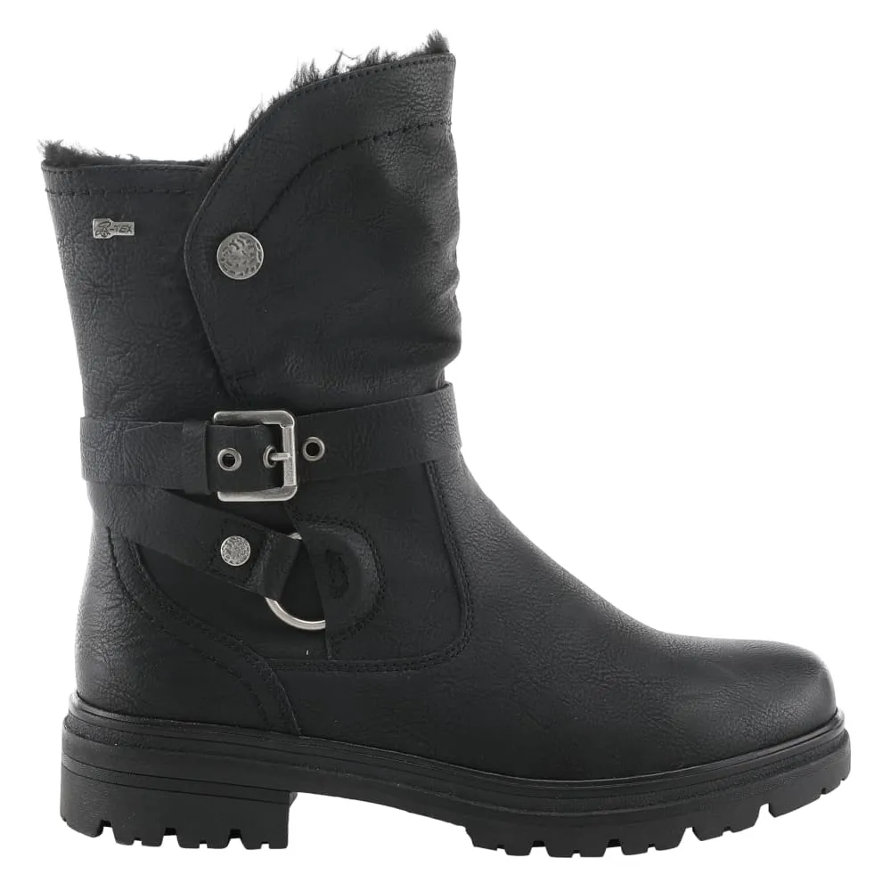 Spring Step Shoes Francala Women's Moto Chic Leather and Fur Boots
