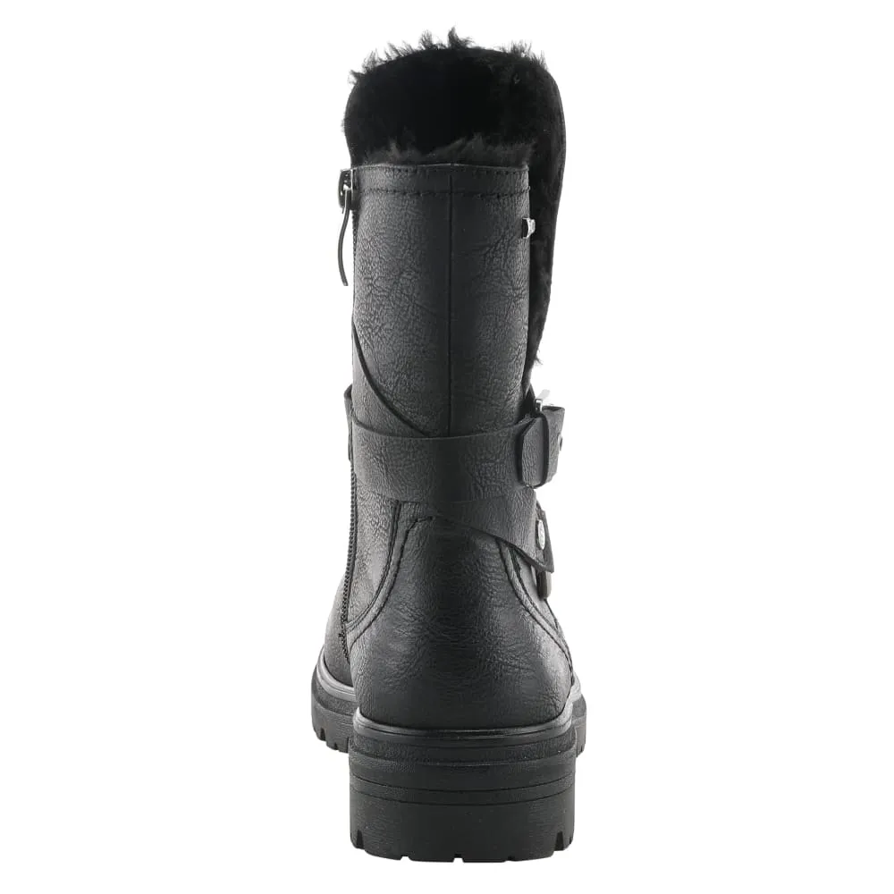 Spring Step Shoes Francala Women's Moto Chic Leather and Fur Boots
