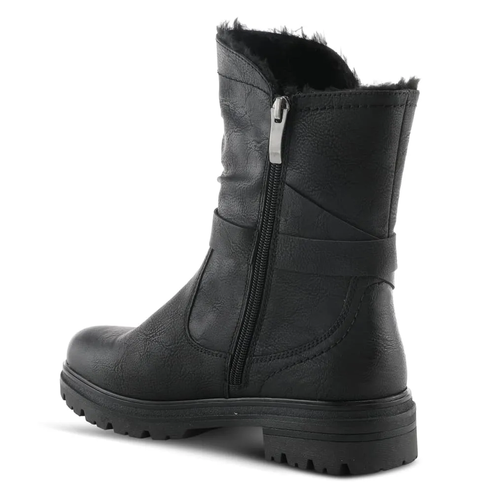 Spring Step Shoes Francala Women's Moto Chic Leather and Fur Boots