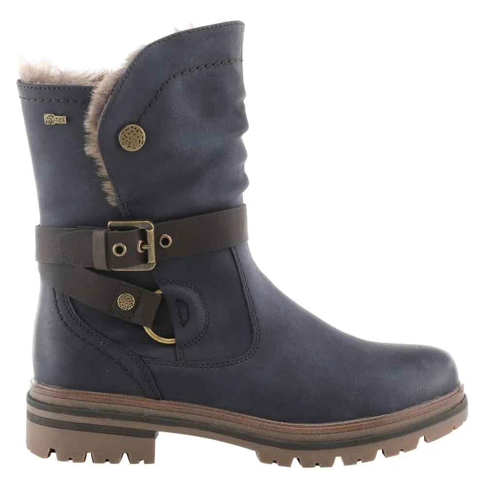 Spring Step Shoes Francala Women's Moto Chic Leather and Fur Boots