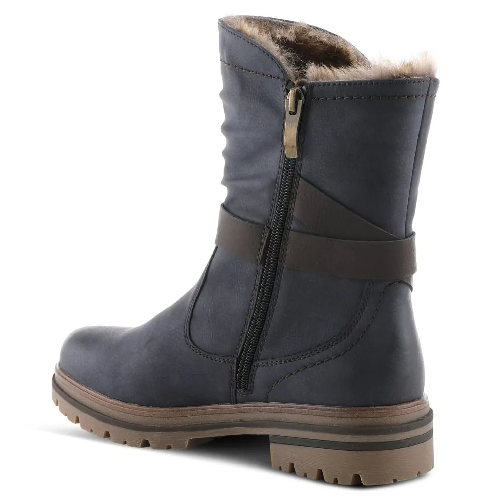 Spring Step Shoes Francala Women's Moto Chic Leather and Fur Boots