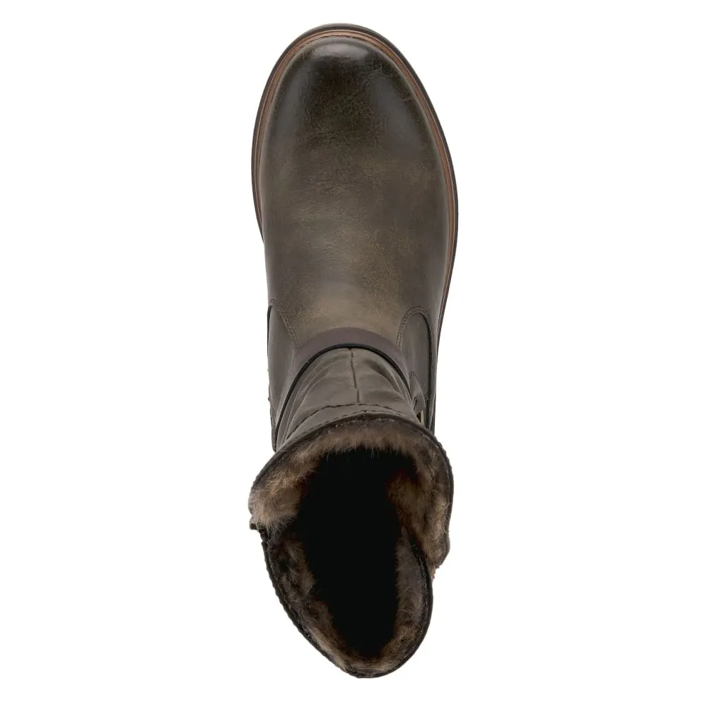 Spring Step Shoes Francala Women's Moto Chic Leather and Fur Boots