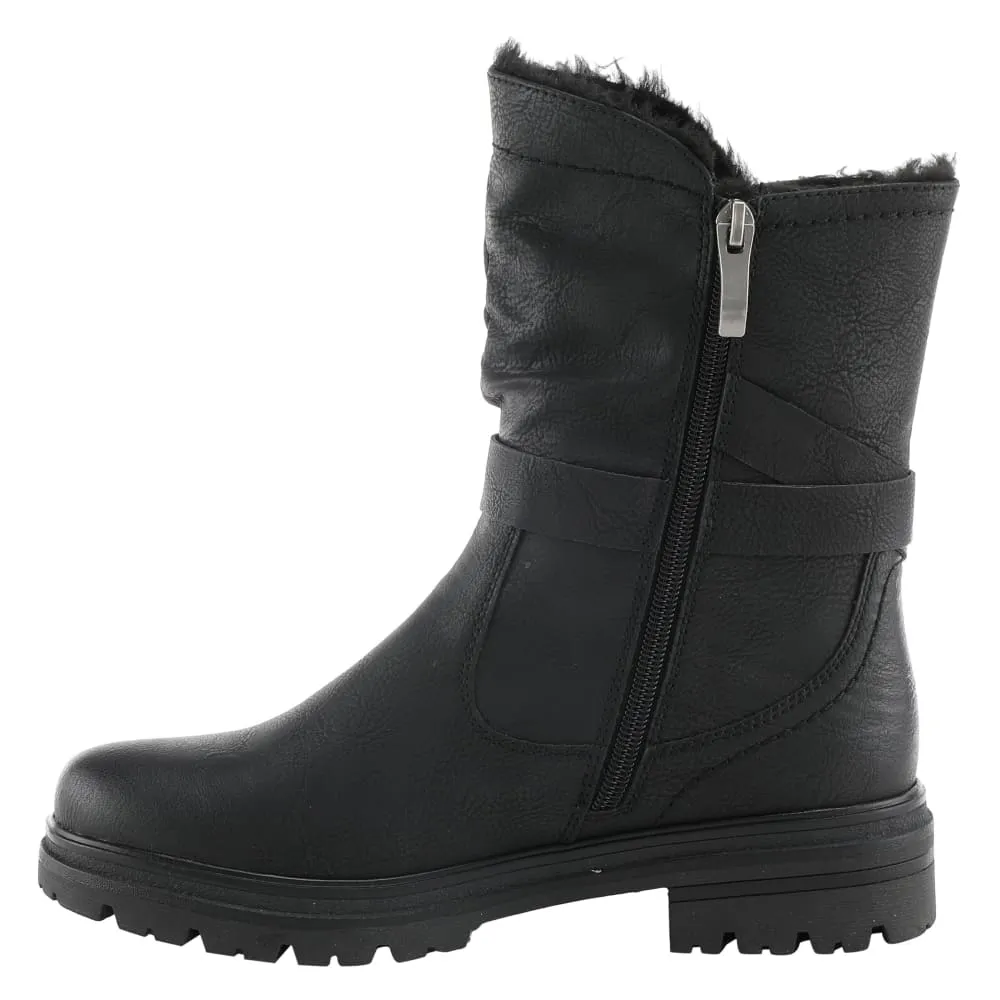 Spring Step Shoes Francala Women's Moto Chic Leather and Fur Boots