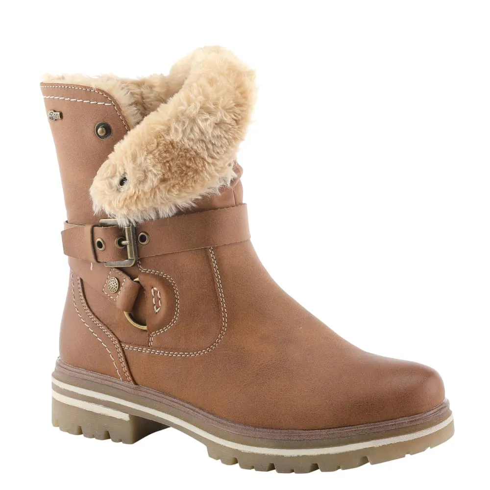 Spring Step Shoes Francala Women's Moto Chic Leather and Fur Boots