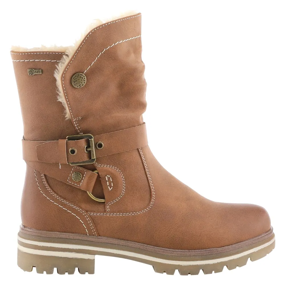 Spring Step Shoes Francala Women's Moto Chic Leather and Fur Boots
