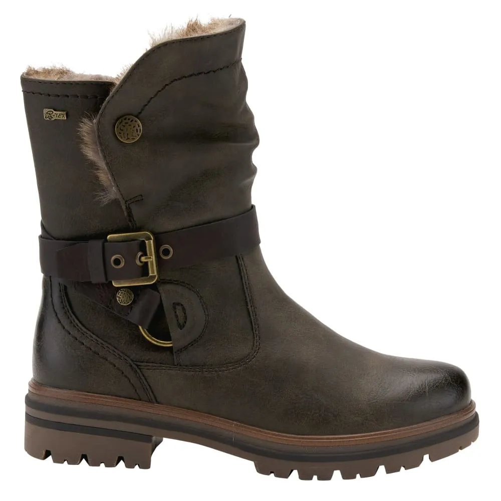Spring Step Shoes Francala Women's Moto Chic Leather and Fur Boots