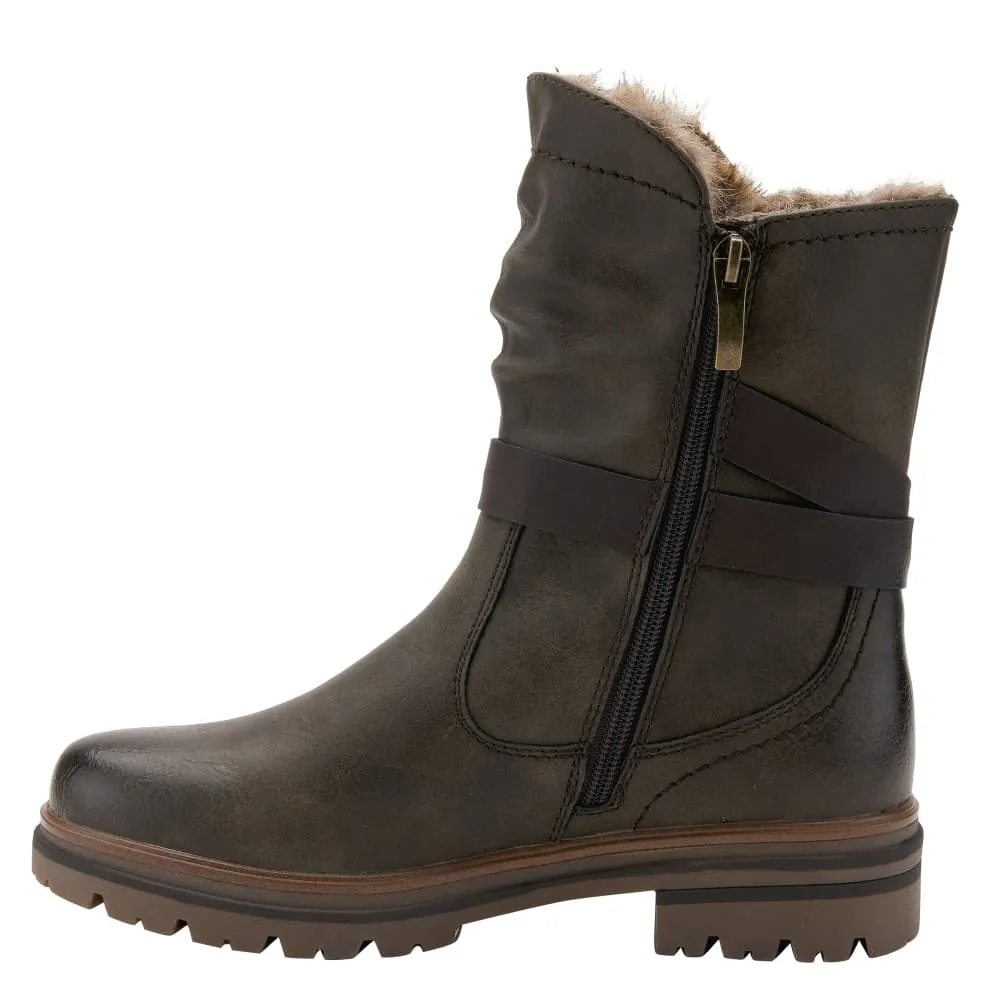 Spring Step Shoes Francala Women's Moto Chic Leather and Fur Boots