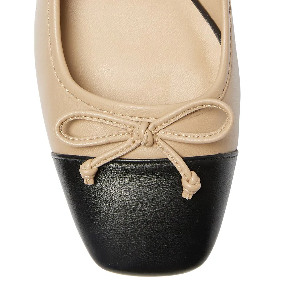 Talia Heel in Black And Camel Leather