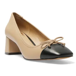 Talia Heel in Black And Camel Leather