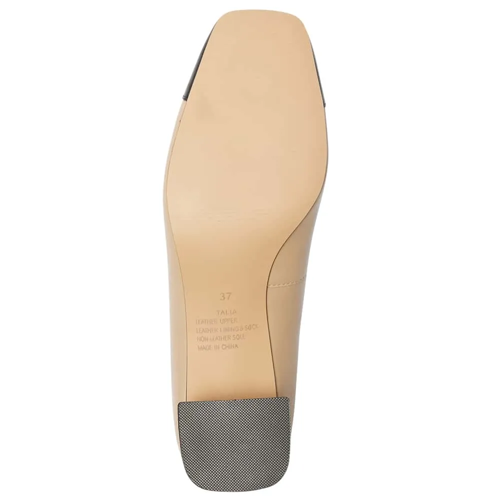 Talia Heel in Black And Camel Leather