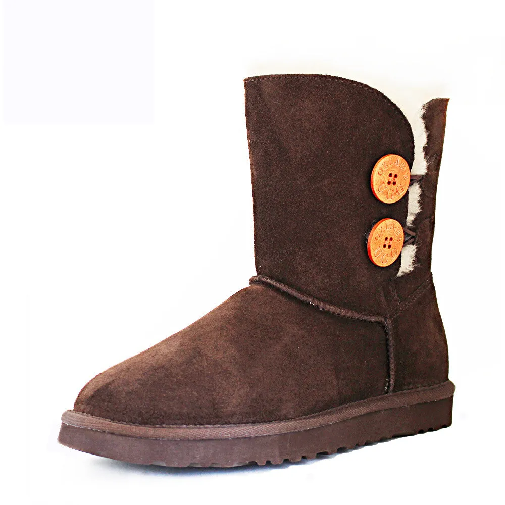 Two Button Ugg Boot - Chocolate